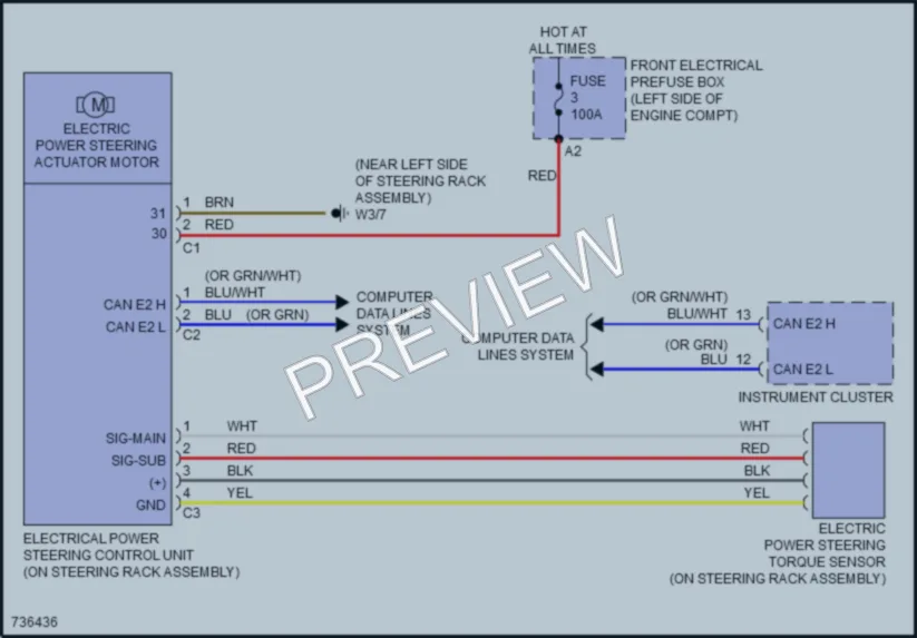2020 MercedesBenz GLA250 Electronic Power Steering wiring diagram preview