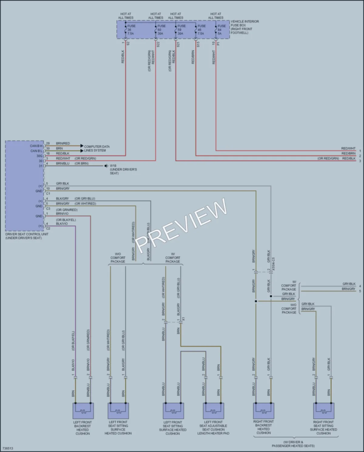 2020 MercedesBenz GLA250 Power Seats wiring diagram preview