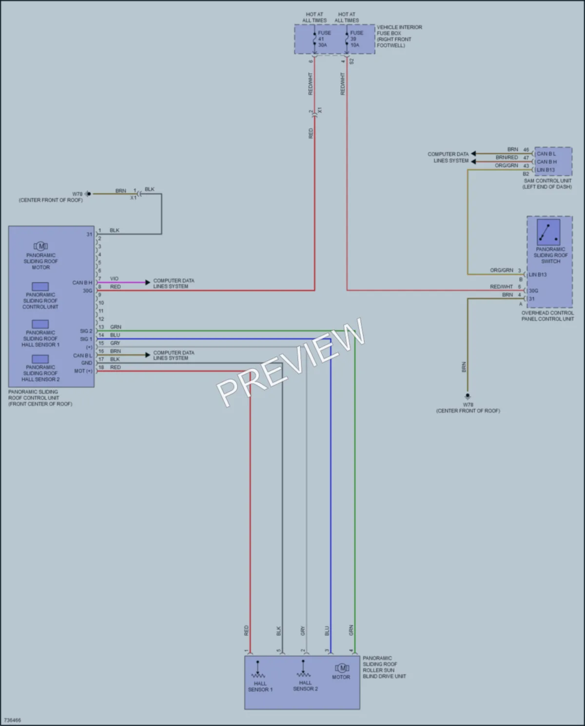 2020 MercedesBenz GLA250 Power Top Sunroof wiring diagram preview
