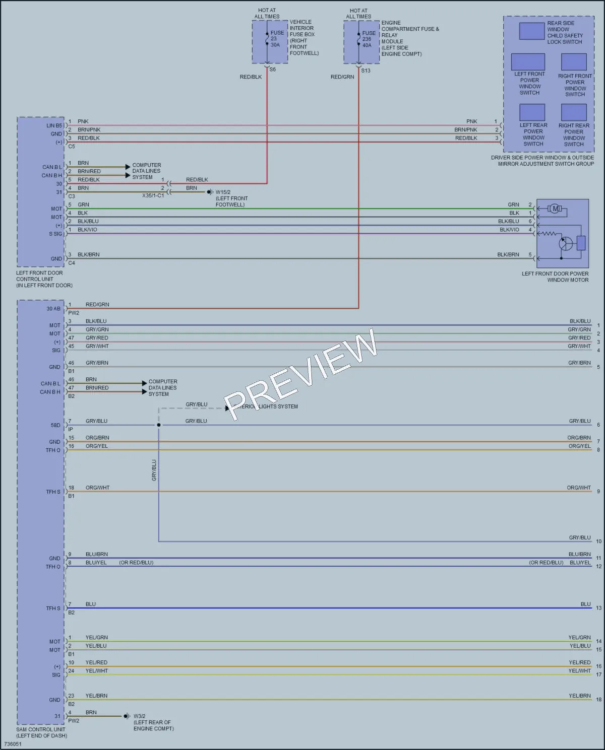 2020 MercedesBenz GLA250 Power Windows wiring diagram preview