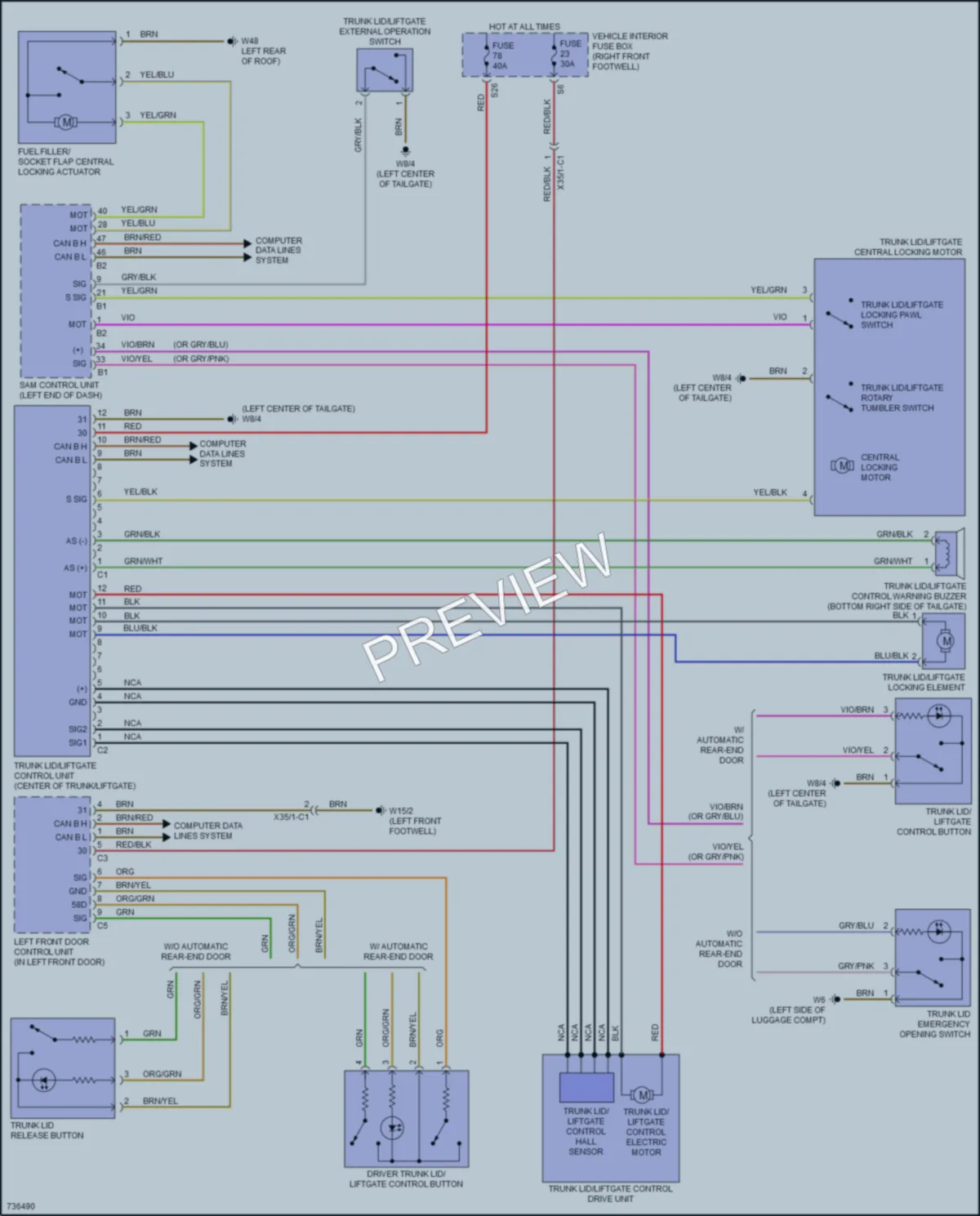 2020 MercedesBenz GLA250 Trunk Tailgate Fuel Door wiring diagram preview
