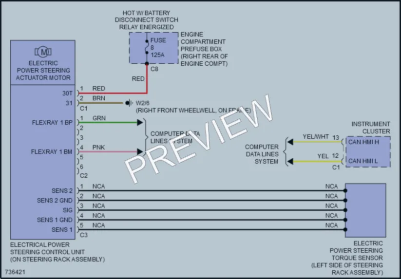 2020 MercedesBenz GLC300 Electronic Power Steering wiring diagram preview