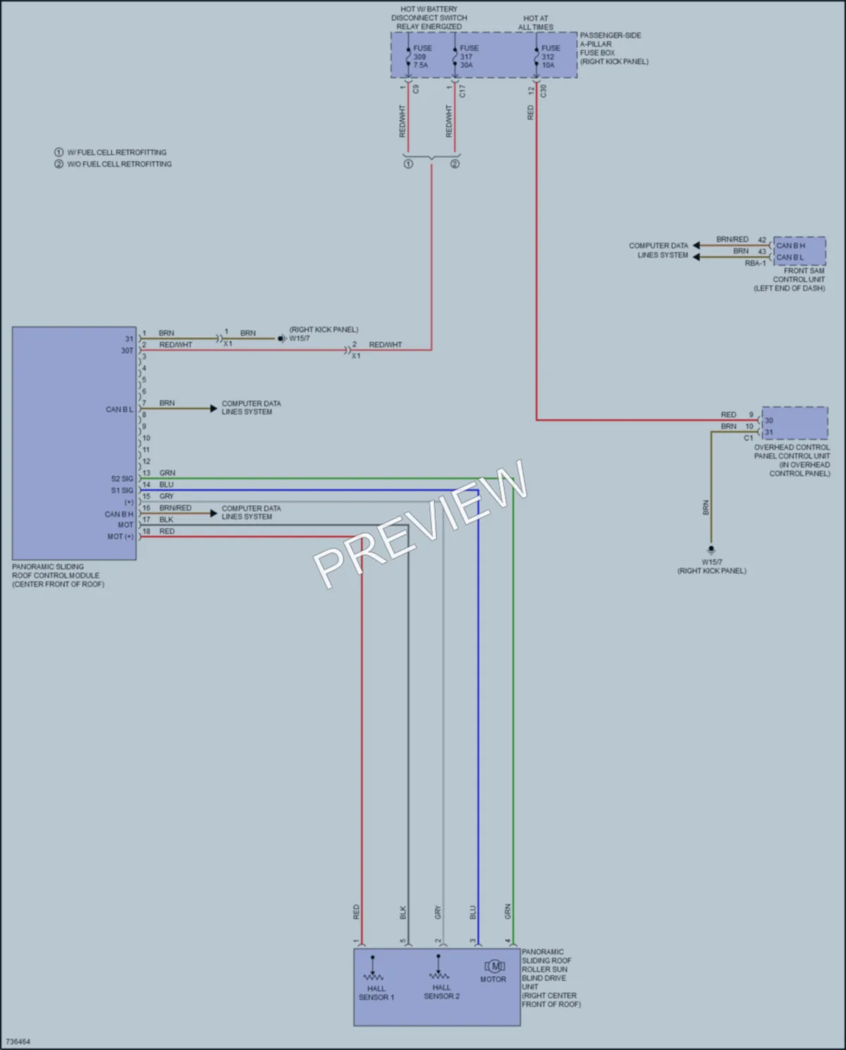 2020 MercedesBenz GLC300 Power Top Sunroof wiring diagram preview