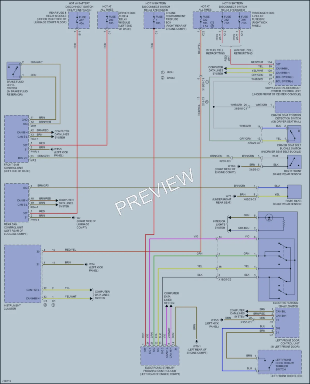 2020 MercedesBenz GLC300Coupe Warning Systems wiring diagram preview