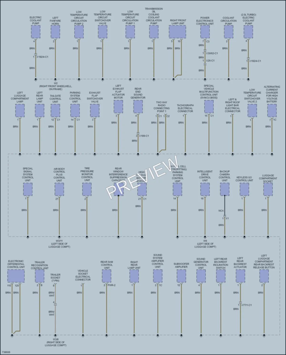 2020 MercedesBenz GLC350e Ground Distribution wiring diagram preview
