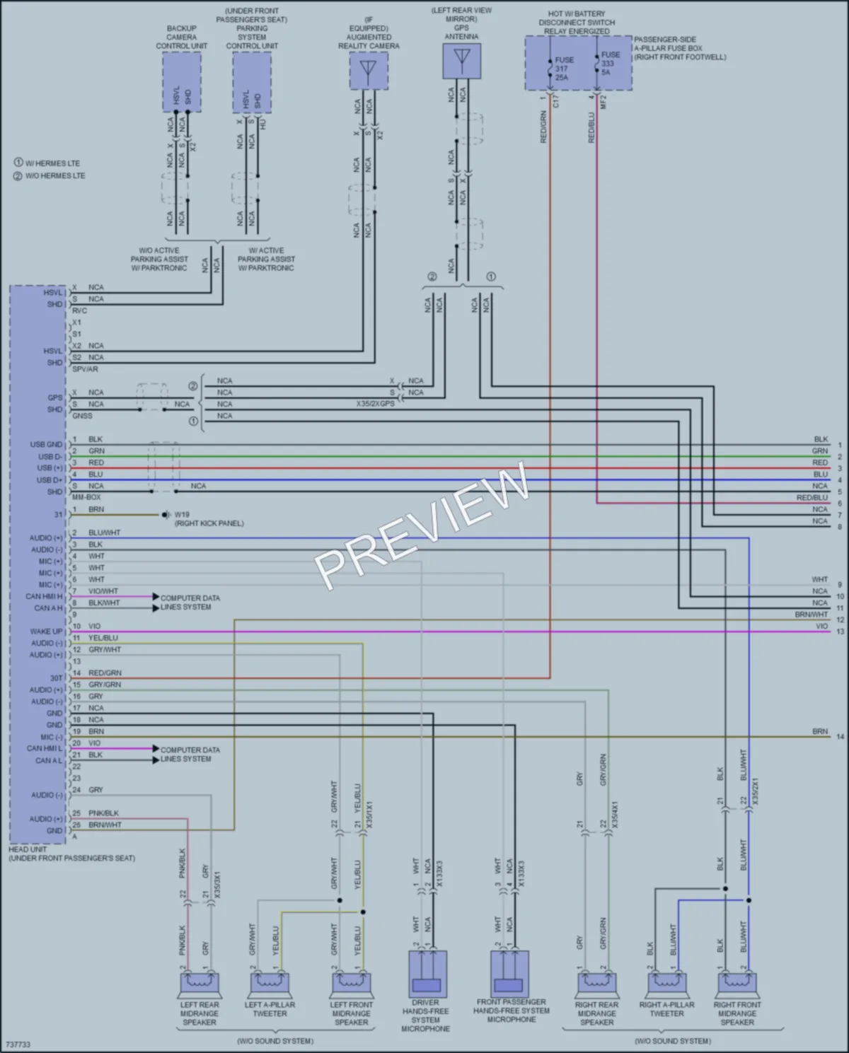 2020 MercedesBenz GLE350 Radio wiring diagram preview