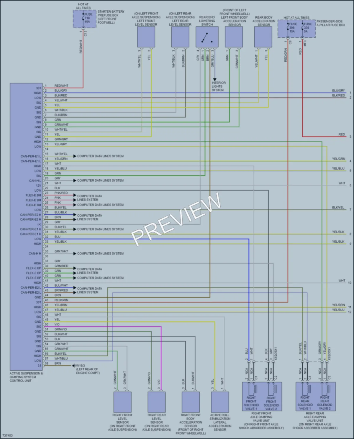 2020 MercedesBenz GLE450 Electronic Suspension wiring diagram preview