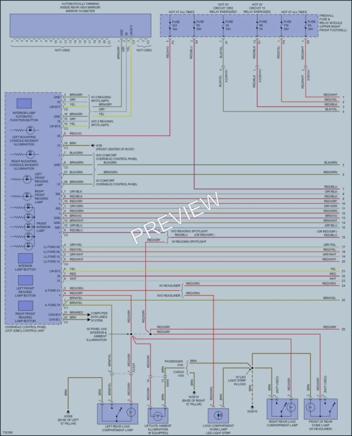 2020 MercedesBenz Metris Interior Lights wiring diagram preview