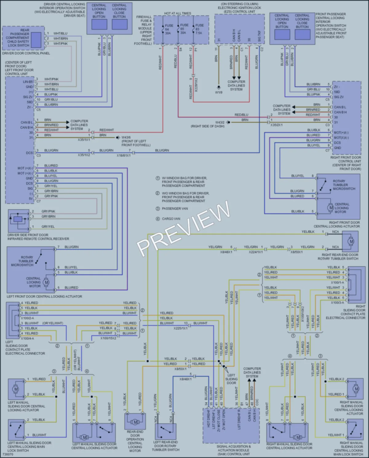 2020 MercedesBenz Metris Power Door Locks wiring diagram preview