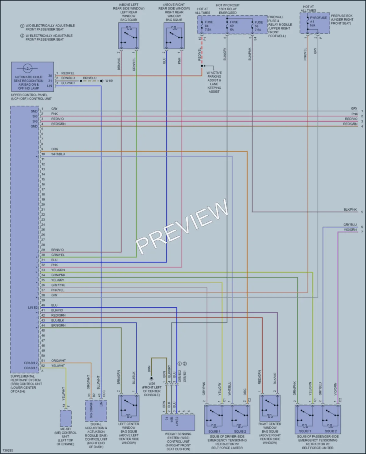 2020 MercedesBenz Metris Supplemental Restraints wiring diagram preview