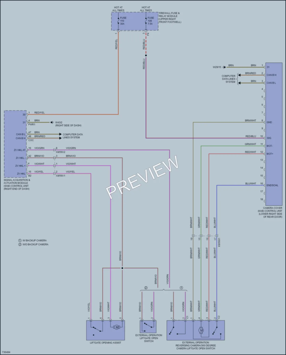 2020 MercedesBenz Metris Trunk Tailgate Fuel Door wiring diagram preview