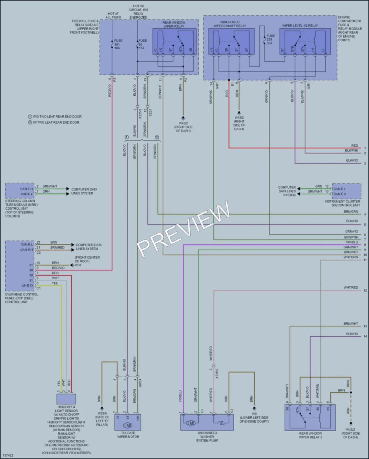 2020 MercedesBenz Metris Wiper Washer wiring diagram preview