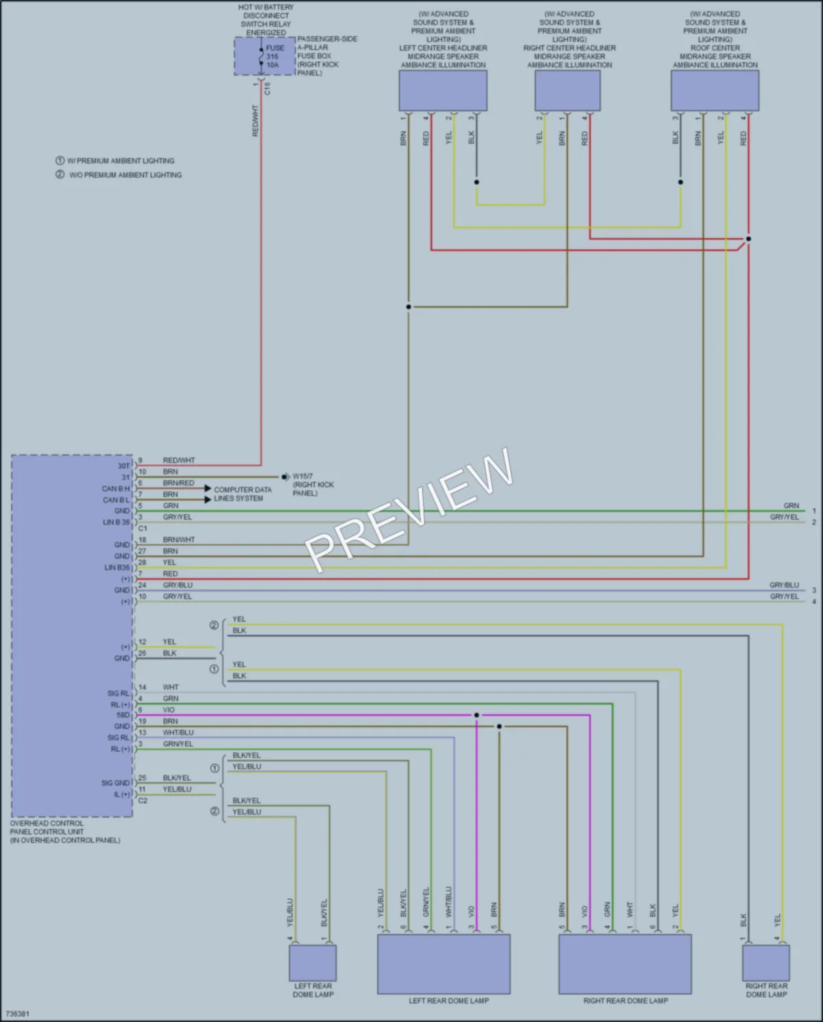 2020 MercedesBenz S450 Interior Lights wiring diagram preview