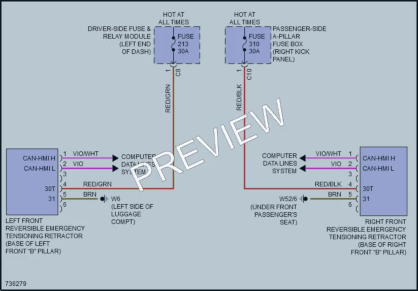 2020 MercedesBenz S450 Supplemental Restraints wiring diagram preview