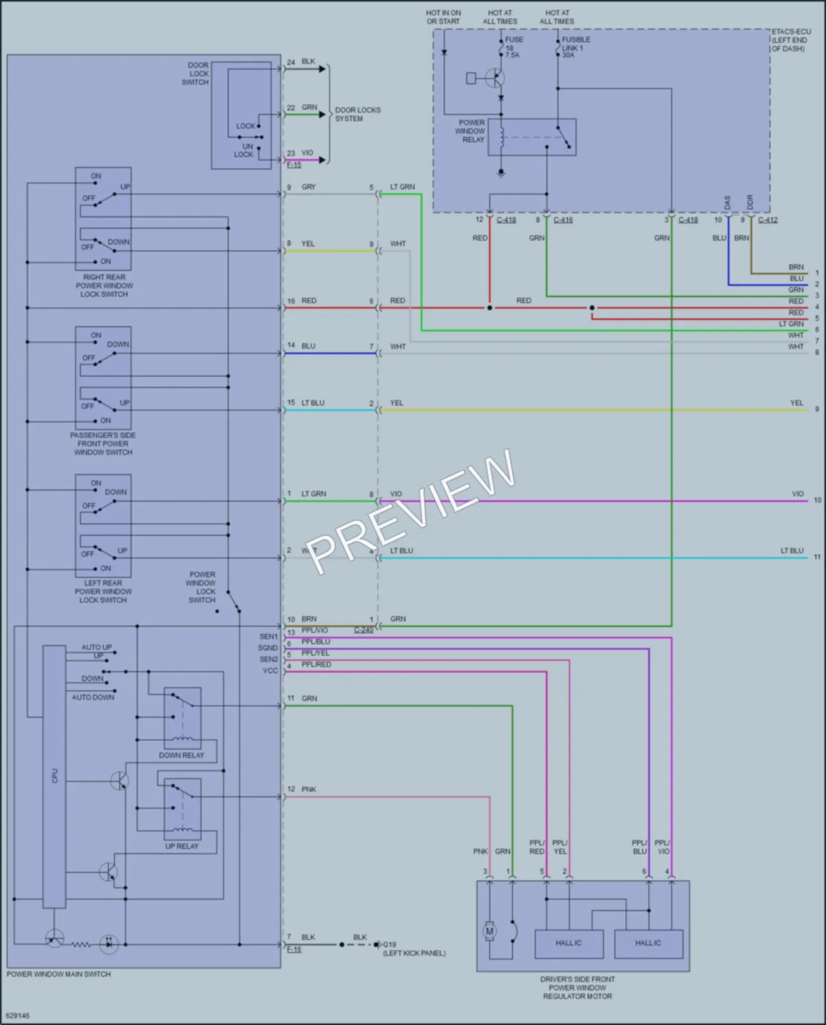 2020 Mitsubishi EclipseCross Power Windows wiring diagram preview