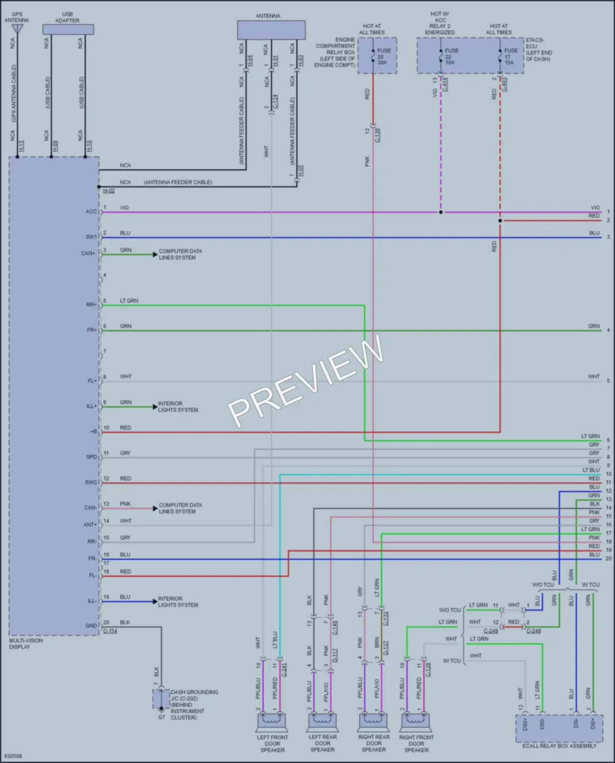 2020 Mitsubishi EclipseCross Radio wiring diagram preview