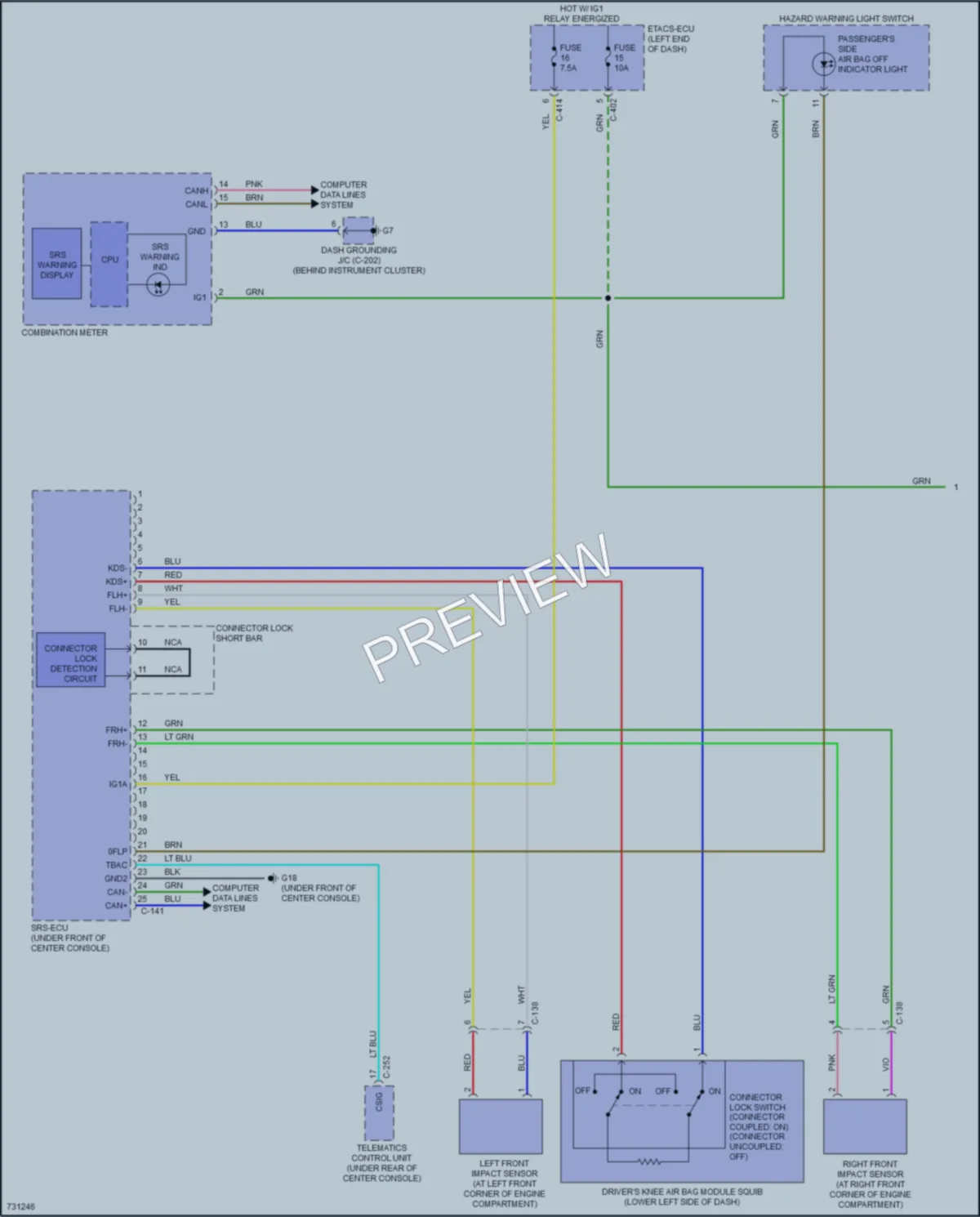 2020 Mitsubishi EclipseCross Supplemental Restraints wiring diagram preview