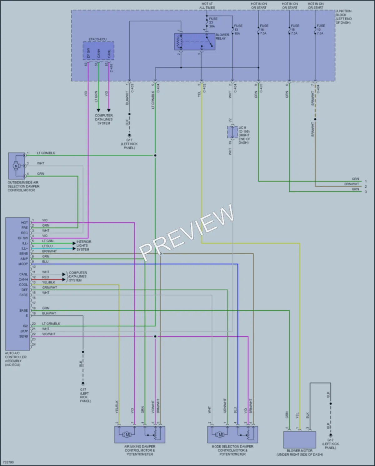 2020 Mitsubishi Mirage Air Conditioning wiring diagram preview