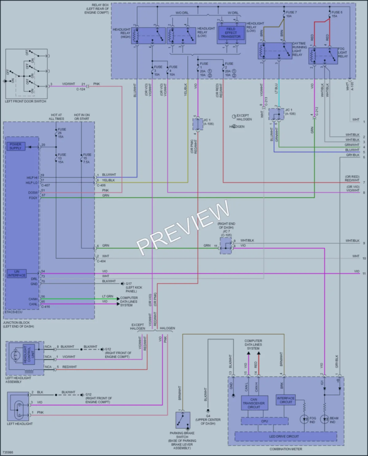 2020 Mitsubishi Mirage Headlights wiring diagram preview