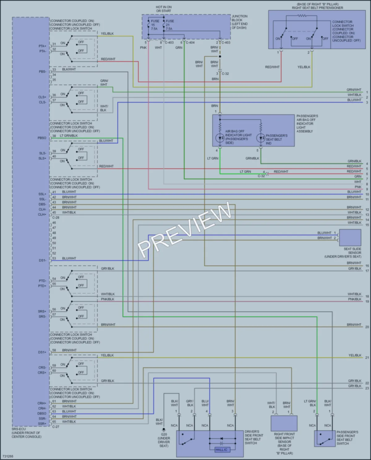 2020 Mitsubishi Mirage Supplemental Restraints wiring diagram preview