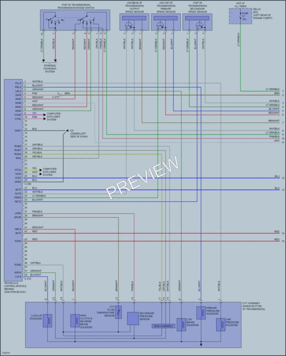 2020 Mitsubishi Mirage Transmission wiring diagram preview