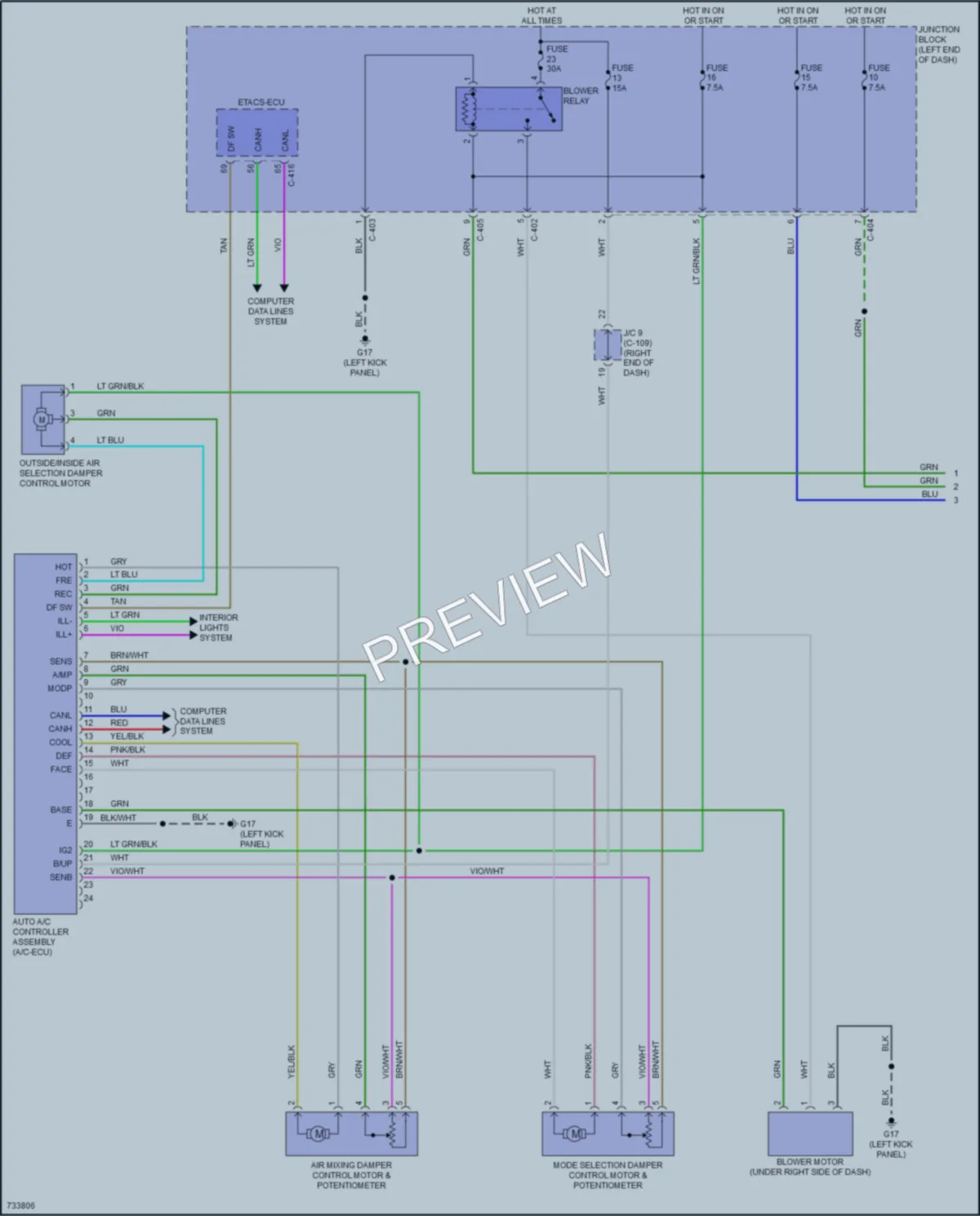 2020 Mitsubishi MirageG4 Air Conditioning wiring diagram preview