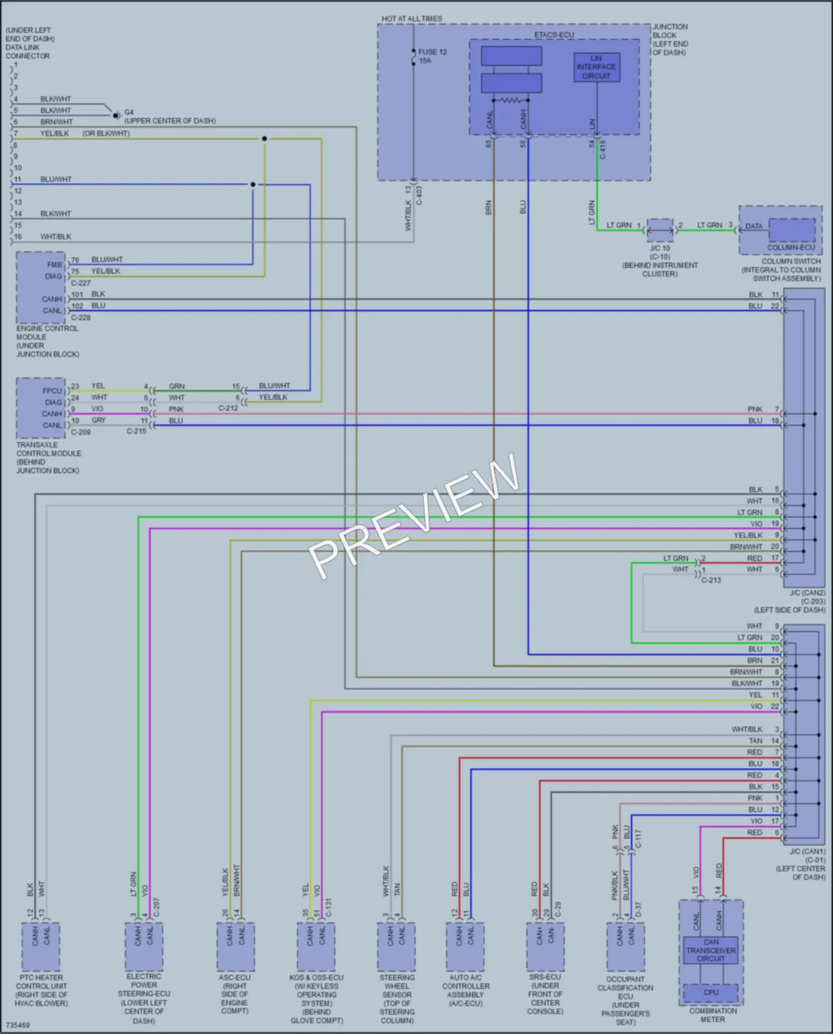 2020 Mitsubishi MirageG4 Computer Data Lines wiring diagram preview