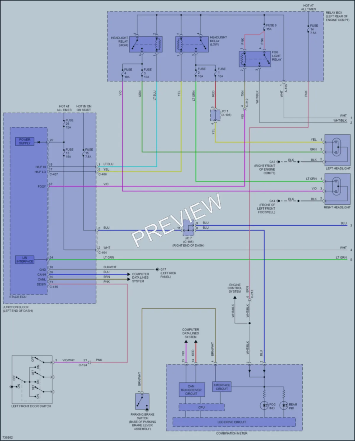 2020 Mitsubishi MirageG4 Headlights wiring diagram preview