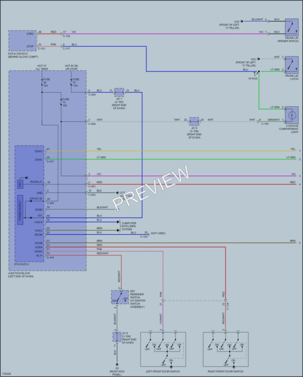 2020 Mitsubishi MirageG4 Interior Lights wiring diagram preview