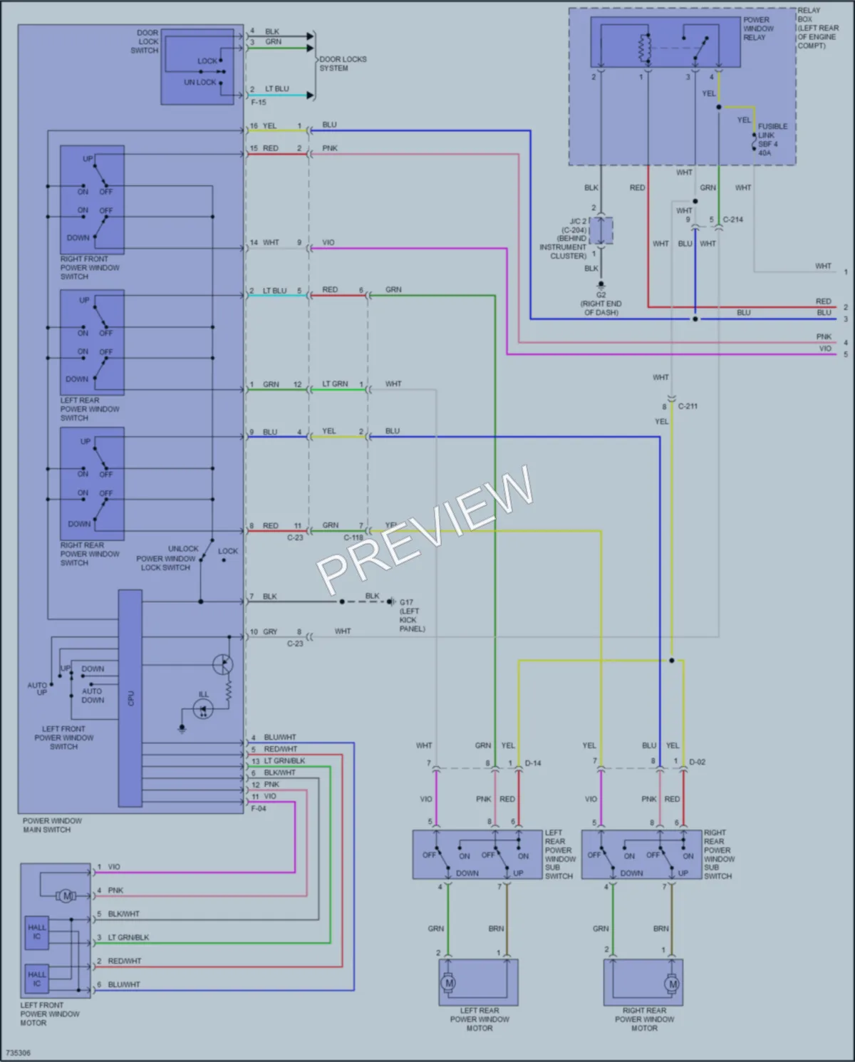 2020 Mitsubishi MirageG4 Power Windows wiring diagram preview