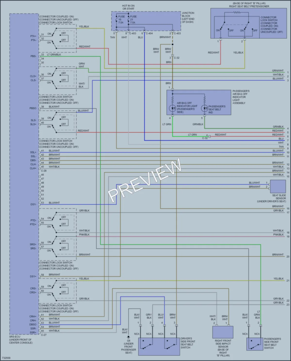 2020 Mitsubishi MirageG4 Supplemental Restraints wiring diagram preview