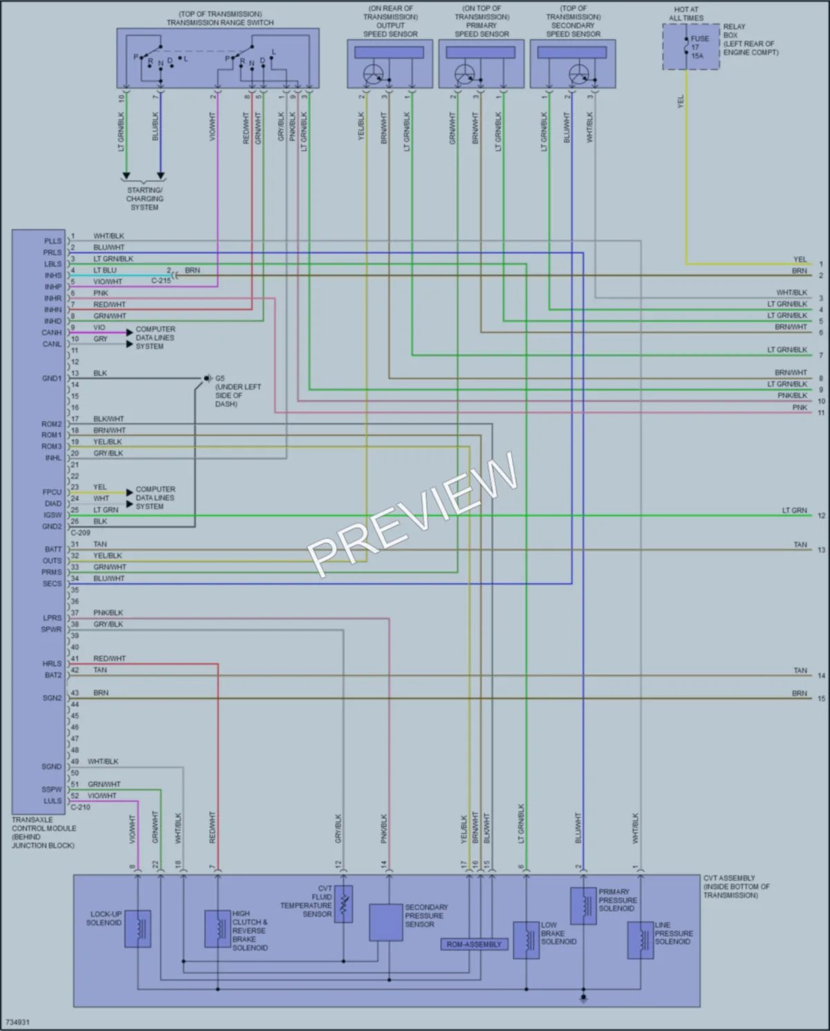 2020 Mitsubishi MirageG4 Transmission wiring diagram preview