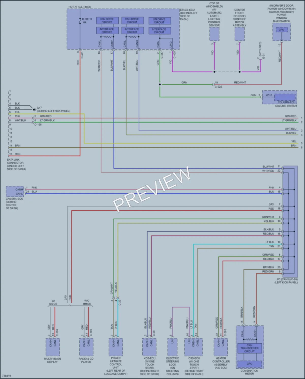 2020 Mitsubishi Outlander Computer Data Lines wiring diagram preview