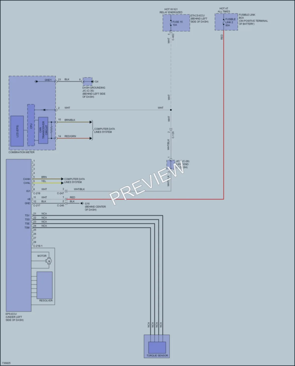 2020 Mitsubishi Outlander Electronic Power Steering wiring diagram preview