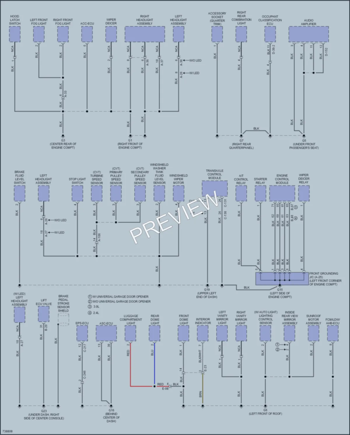 2020 Mitsubishi Outlander Ground Distribution wiring diagram preview