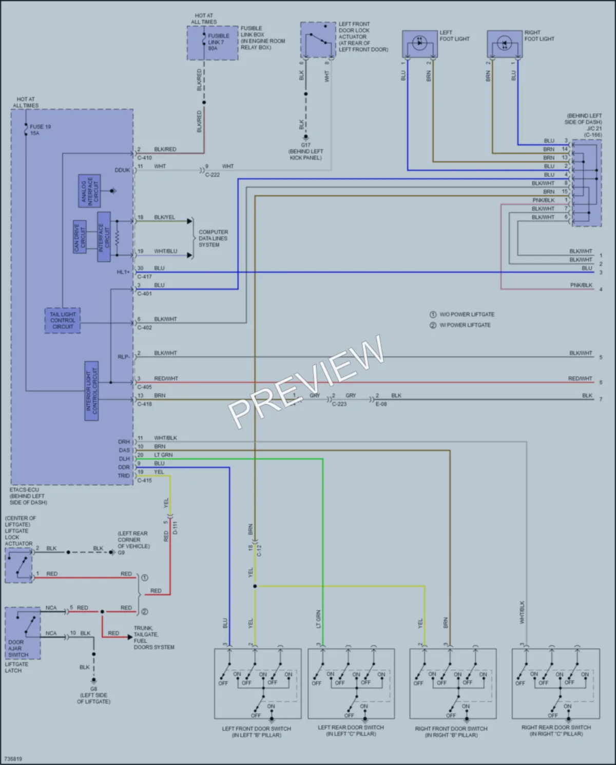 2020 Mitsubishi Outlander Interior Lights wiring diagram preview