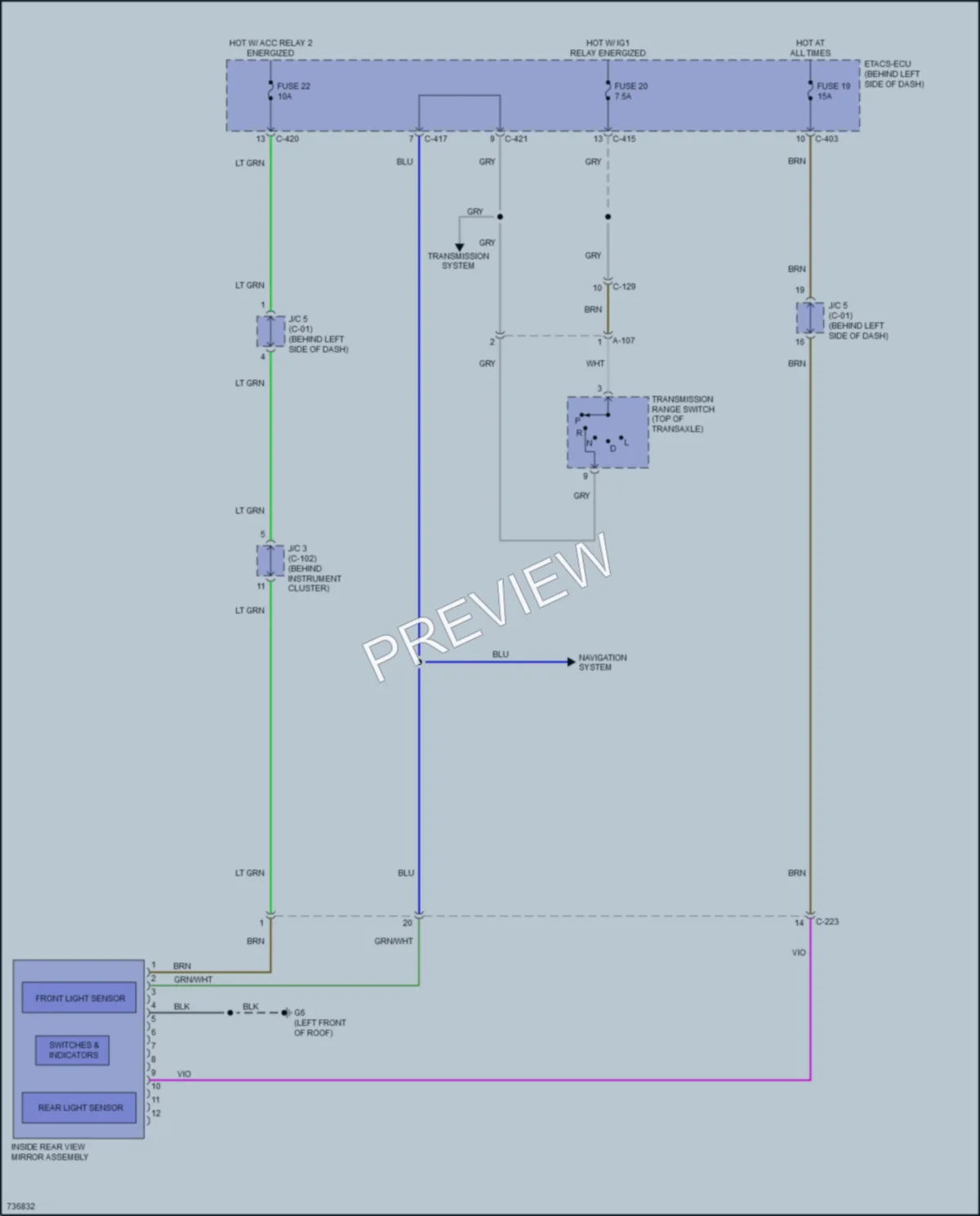 2020 Mitsubishi Outlander Power Mirrors wiring diagram preview