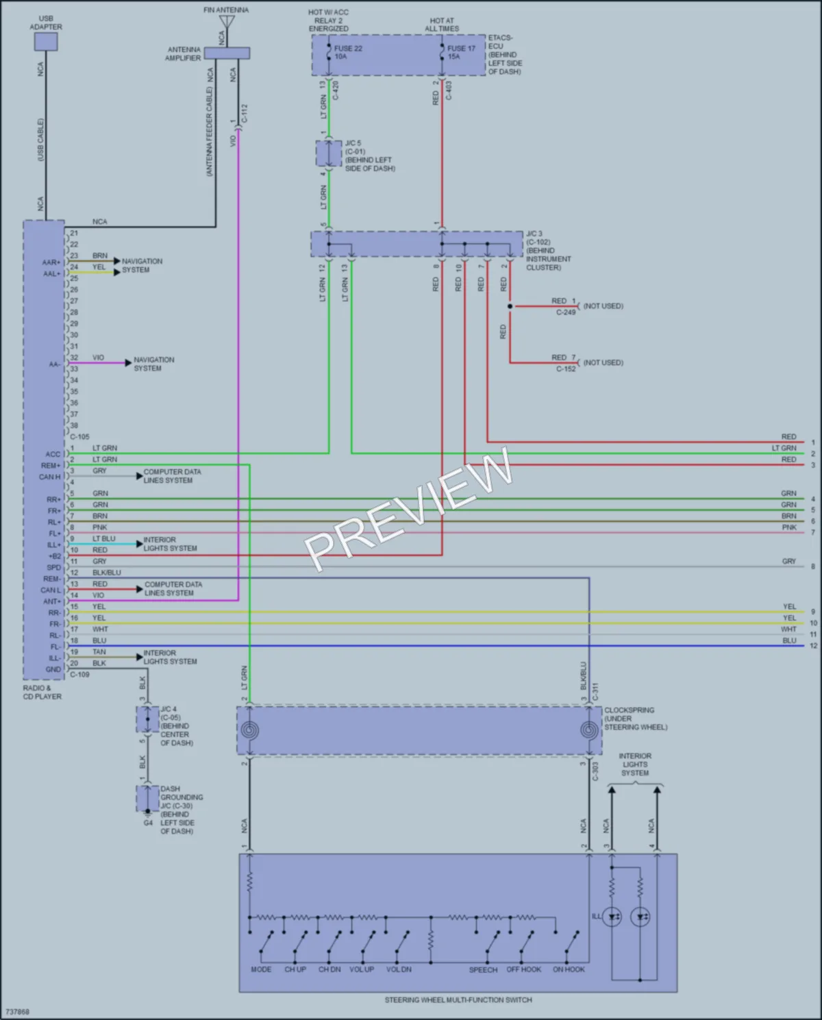 2020 Mitsubishi Outlander Radio wiring diagram preview