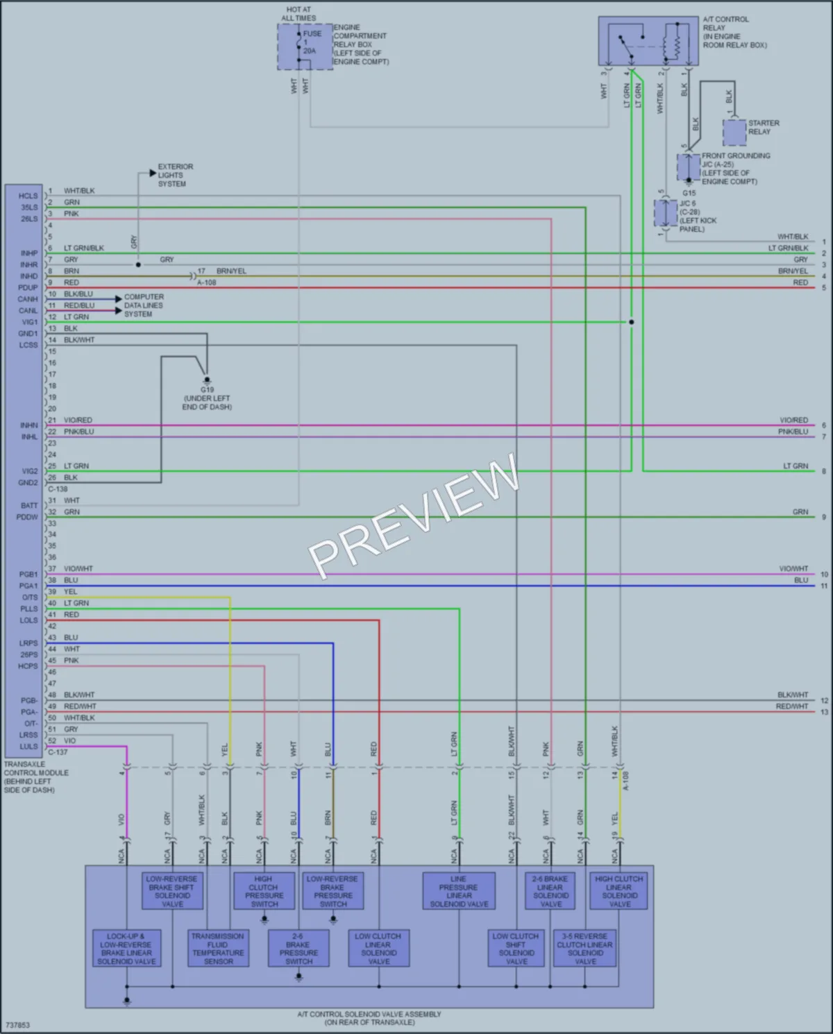 2020 Mitsubishi Outlander Transmission wiring diagram preview