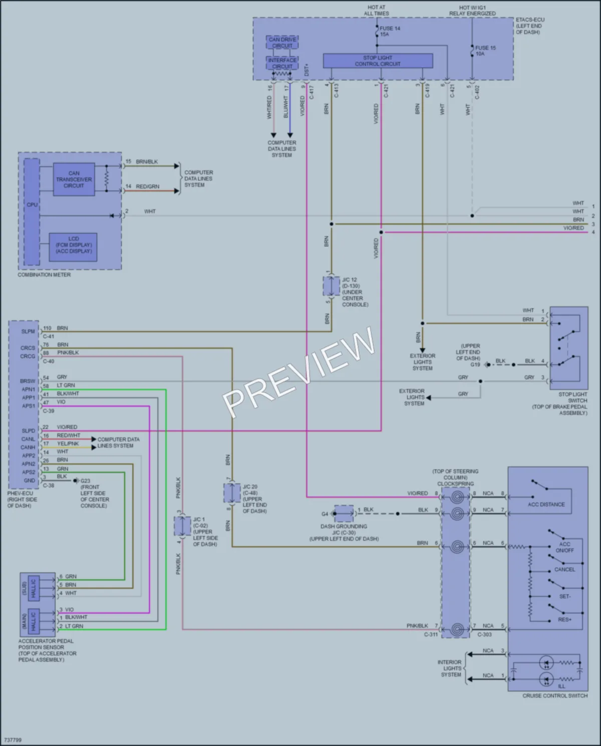 2020 Mitsubishi OutlanderPHEV Cruise Control wiring diagram preview