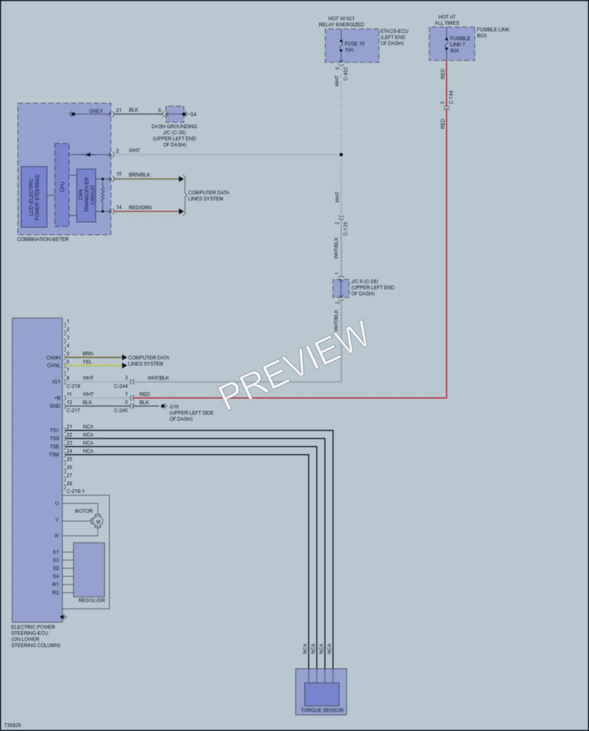 2020 Mitsubishi OutlanderPHEV Electronic Power Steering wiring diagram preview