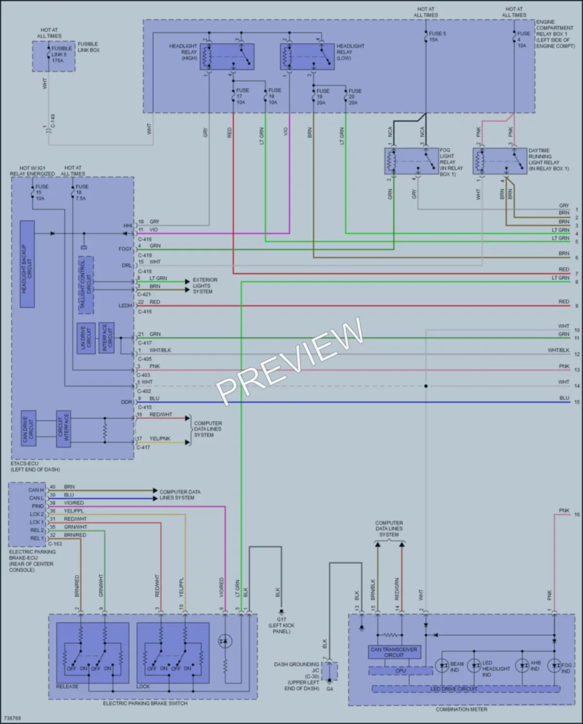 2020 Mitsubishi OutlanderPHEV Headlights wiring diagram preview
