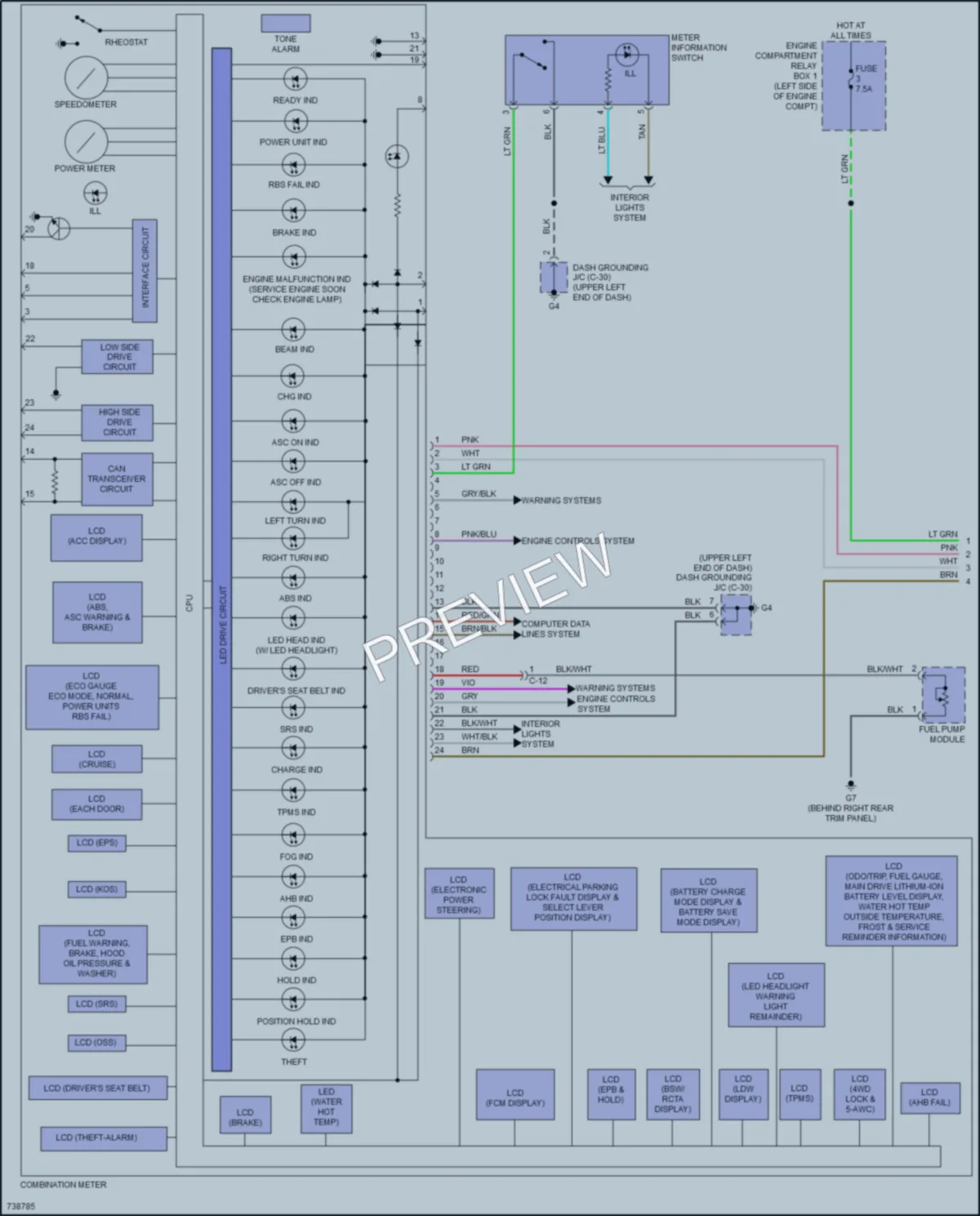 2020 Mitsubishi OutlanderPHEV Instrument Cluster wiring diagram preview