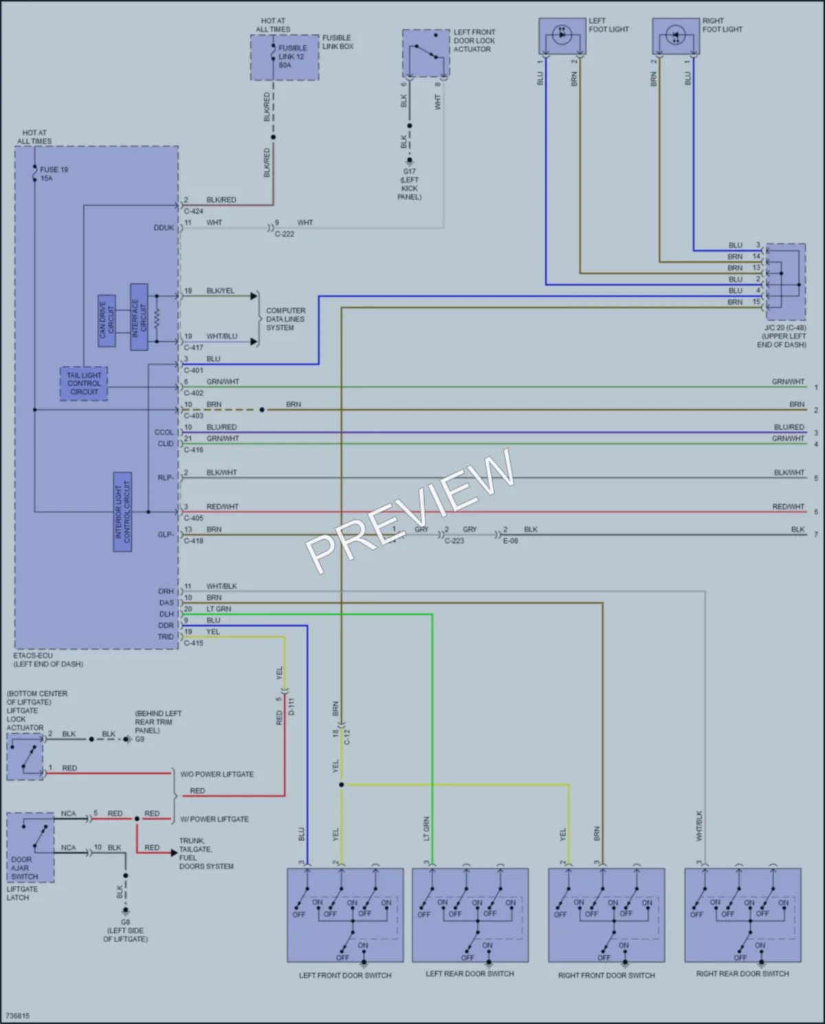 2020 Mitsubishi OutlanderPHEV Interior Lights wiring diagram preview