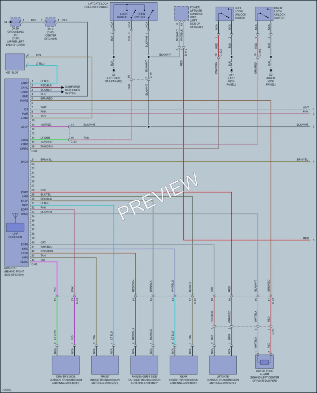 2020 Mitsubishi OutlanderPHEV Power Door Locks wiring diagram preview