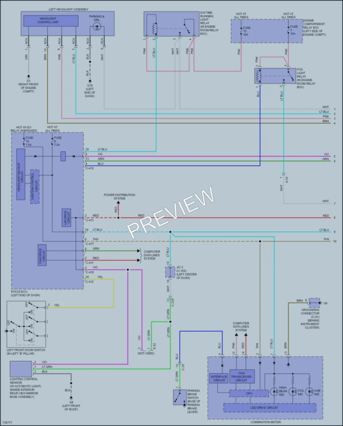 2020 Mitsubishi OutlanderSport Headlights wiring diagram preview