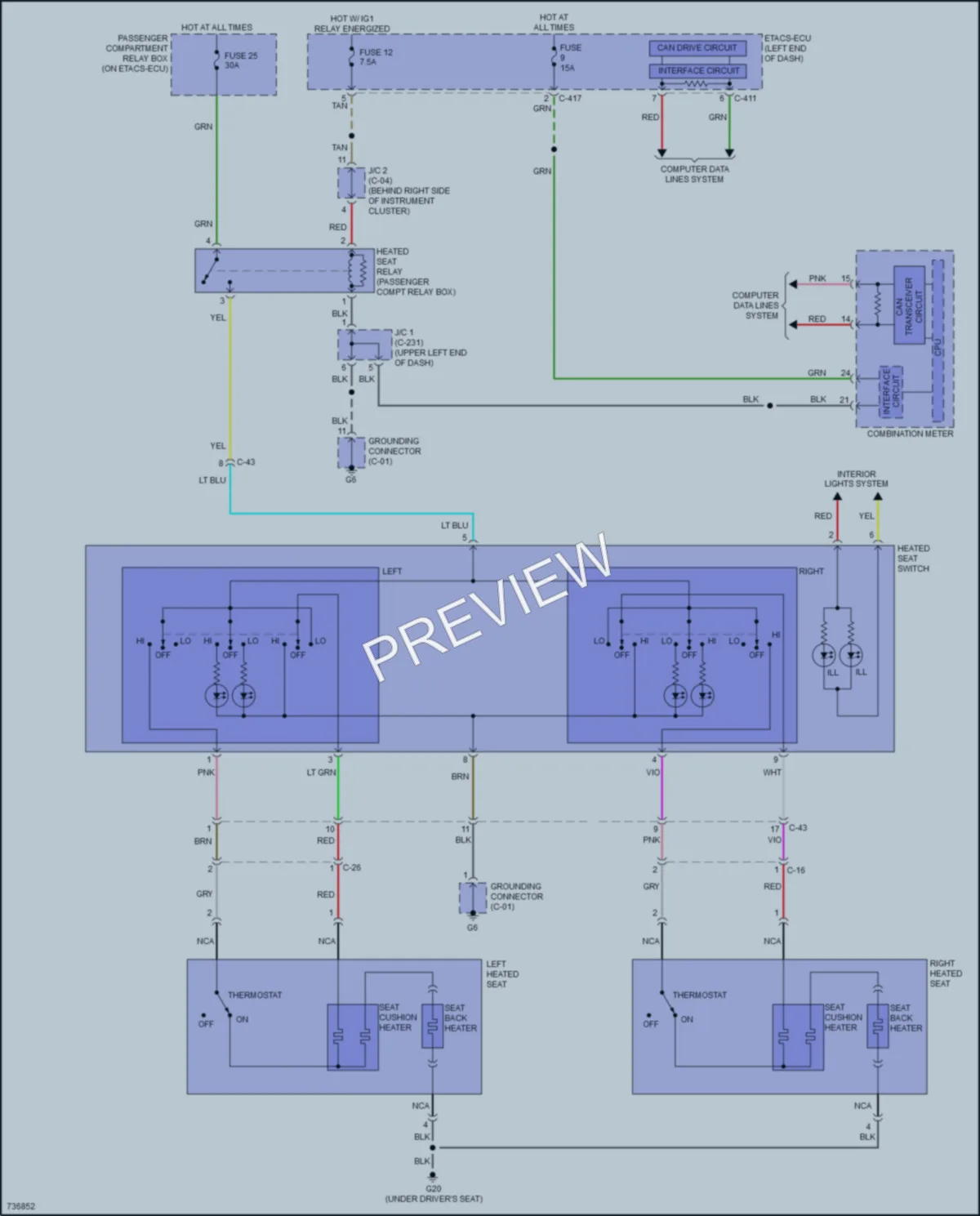 2020 Mitsubishi OutlanderSport Power Seats wiring diagram preview