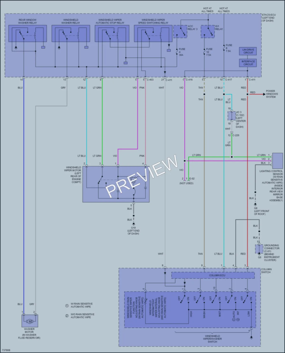 2020 Mitsubishi OutlanderSport Wiper Washer wiring diagram preview