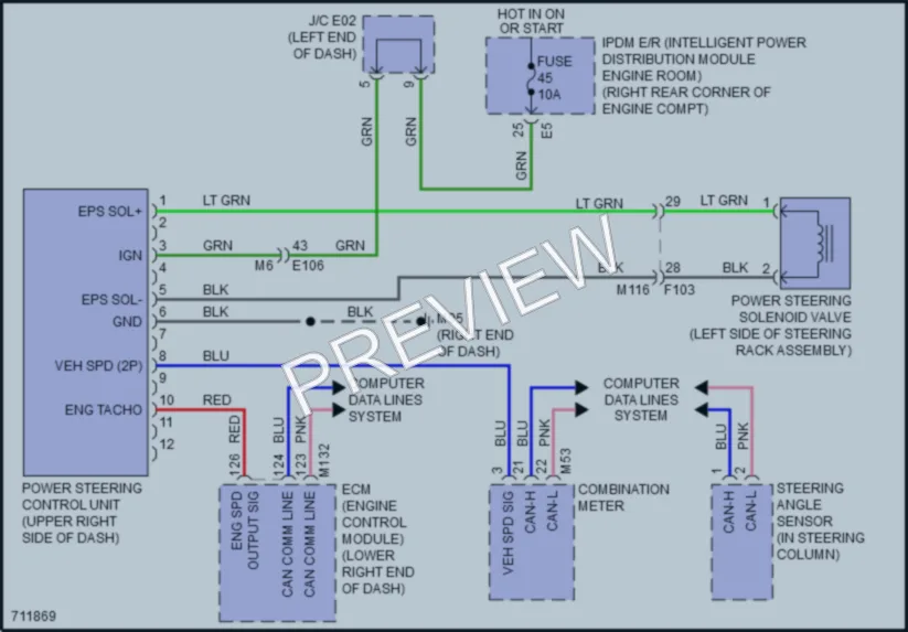 2020 Nissan 370Z Electronic Power Steering wiring diagram preview