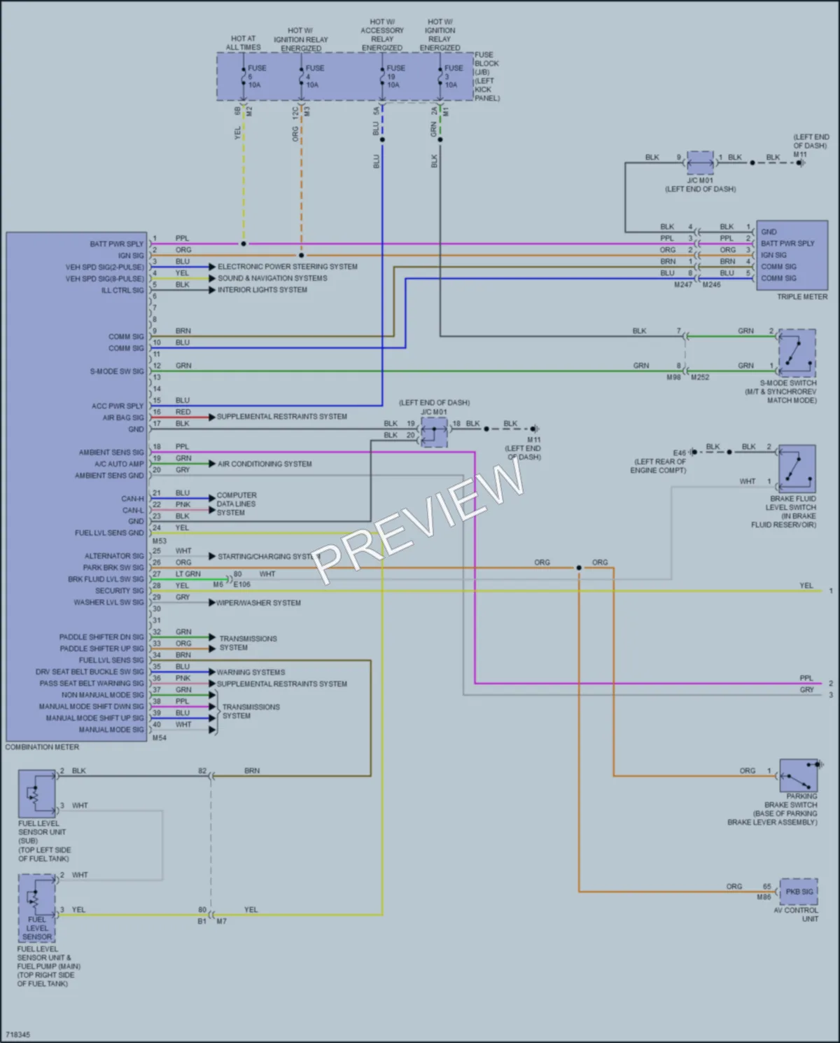 2020 Nissan 370Z Instrument Cluster wiring diagram preview